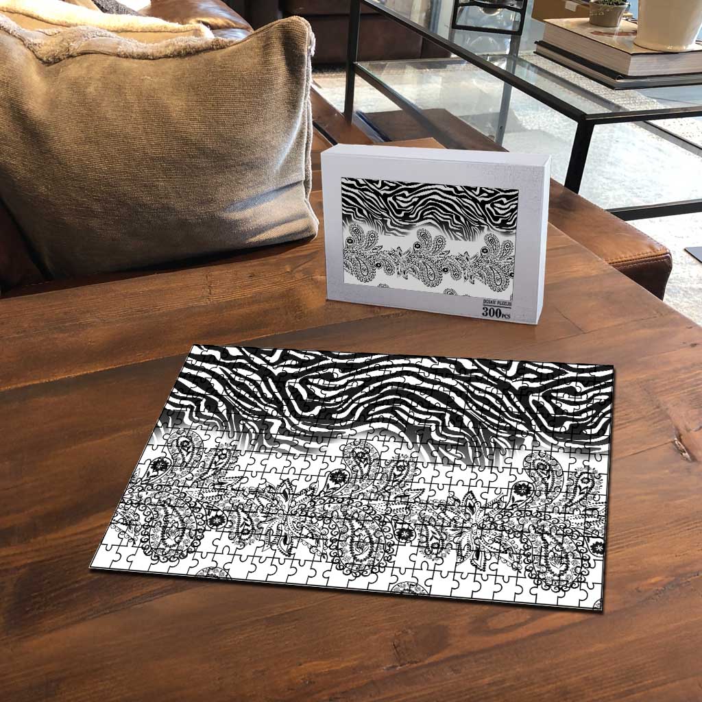 Africa Zebra Mix Paisley Tribal Pattern Puzzle
