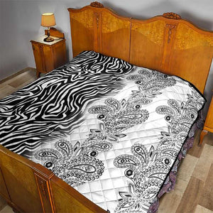 Afro Zebra Mix Paisley Tribal Pattern Quilt