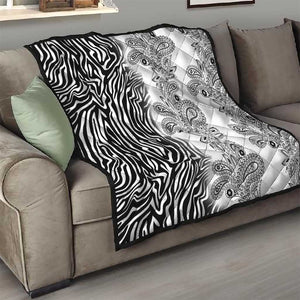 Afro Zebra Mix Paisley Tribal Pattern Quilt