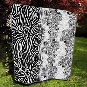 Afro Zebra Mix Paisley Tribal Pattern Quilt