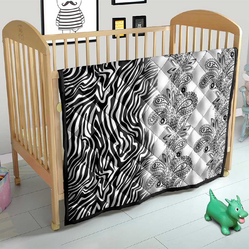 Afro Zebra Mix Paisley Tribal Pattern Quilt