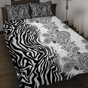 Afro Zebra Mix Paisley Tribal Pattern Quilt Bed Set