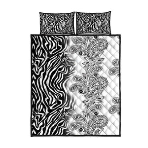 Afro Zebra Mix Paisley Tribal Pattern Quilt Bed Set