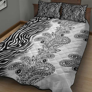 Afro Zebra Mix Paisley Tribal Pattern Quilt Bed Set