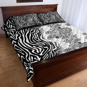 Afro Zebra Mix Paisley Tribal Pattern Quilt Bed Set