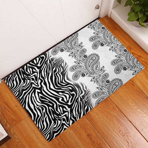 Afro Zebra Mix Paisley Tribal Pattern Rubber Doormat