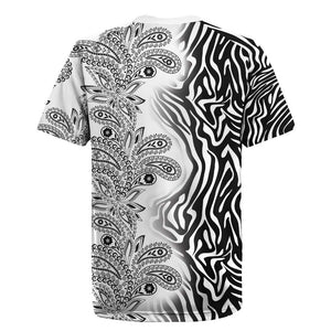 Afro Zebra Mix Paisley Tribal Pattern Rugby Jersey