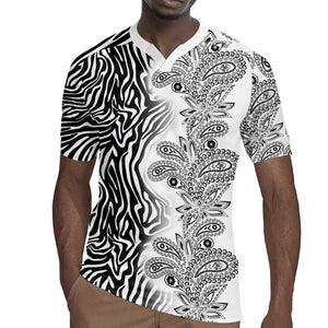 Afro Zebra Mix Paisley Tribal Pattern Rugby Jersey