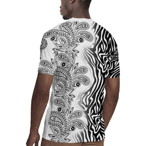 Afro Zebra Mix Paisley Tribal Pattern Rugby Jersey