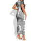 Afro Zebra Mix Paisley Tribal Pattern Short Sleeve Bodycon Dress LT9