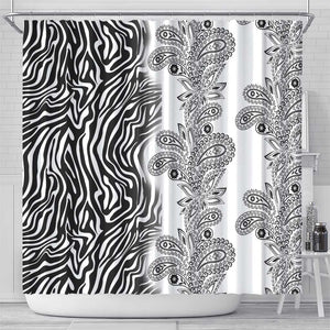 Afro Zebra Mix Paisley Tribal Pattern Shower Curtain