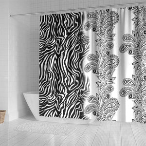 Afro Zebra Mix Paisley Tribal Pattern Shower Curtain