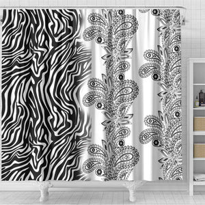 Afro Zebra Mix Paisley Tribal Pattern Shower Curtain