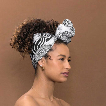 Africa Zebra Mix Paisley Tribal Pattern Simple Headwrap