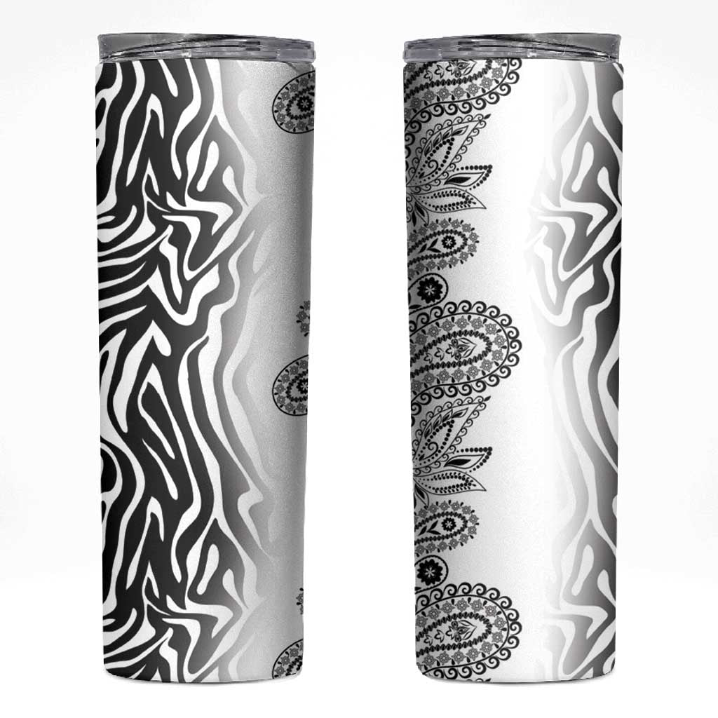 Afro Zebra Mix Paisley Tribal Pattern Skinny Tumbler