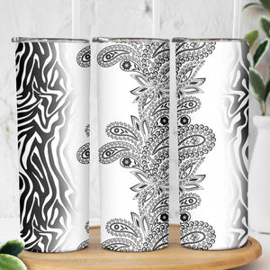 Afro Zebra Mix Paisley Tribal Pattern Skinny Tumbler