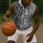 Afro Zebra Mix Paisley Tribal Pattern Sleeveless Zip Hoodie - African Pride