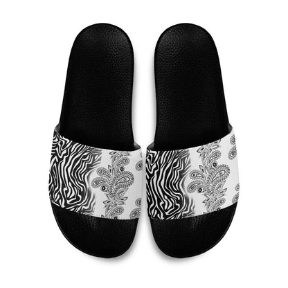Africa Zebra Mix Paisley Tribal Pattern Slide Sandals