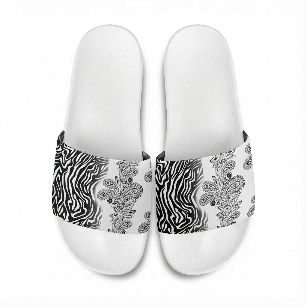 Africa Zebra Mix Paisley Tribal Pattern Slide Sandals