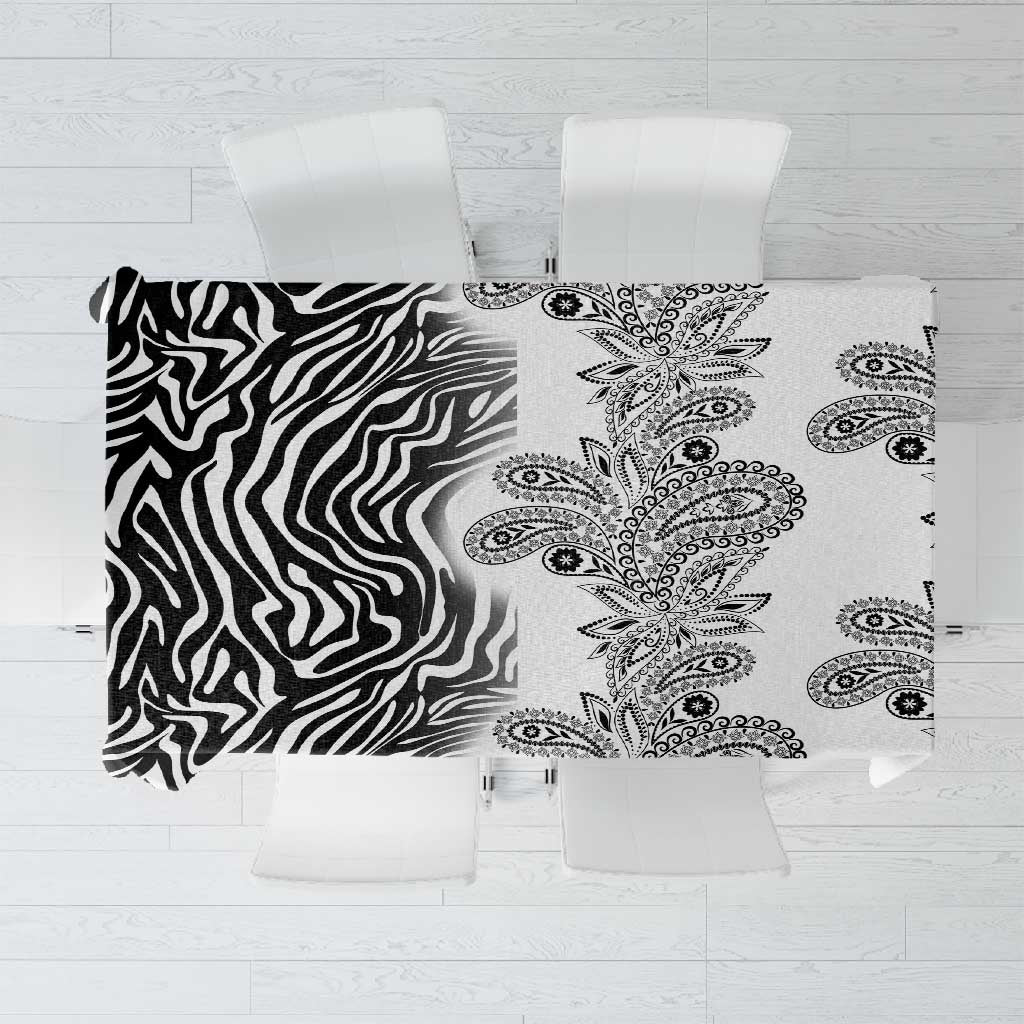 Afro Zebra Mix Paisley Tribal Pattern Tablecloth