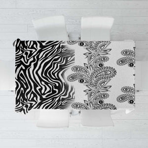 Afro Zebra Mix Paisley Tribal Pattern Tablecloth