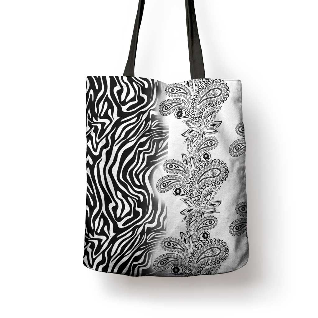 Africa Zebra Mix Paisley Tribal Pattern Tote Bag
