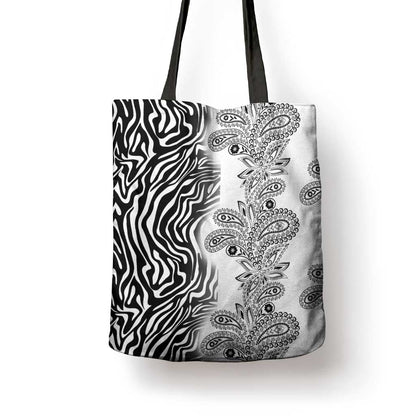 Africa Zebra Mix Paisley Tribal Pattern Tote Bag