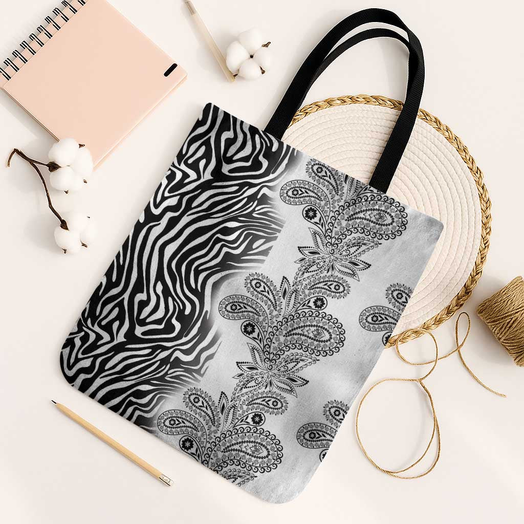 Africa Zebra Mix Paisley Tribal Pattern Tote Bag