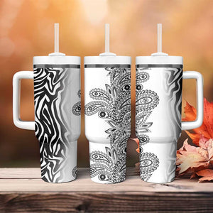 Afro Zebra Mix Paisley Tribal Pattern Tumbler With Handle