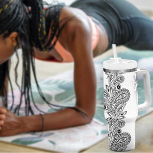 Afro Zebra Mix Paisley Tribal Pattern Tumbler With Handle