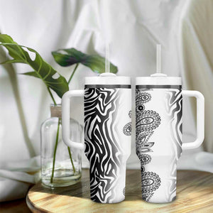 Afro Zebra Mix Paisley Tribal Pattern Tumbler With Handle