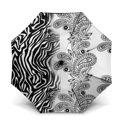 Africa Zebra Mix Paisley Tribal Pattern Umbrella