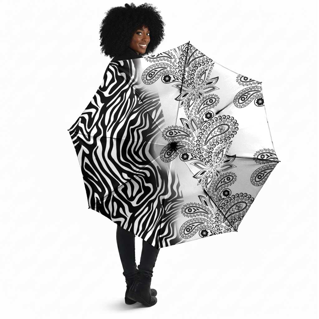 Africa Zebra Mix Paisley Tribal Pattern Umbrella