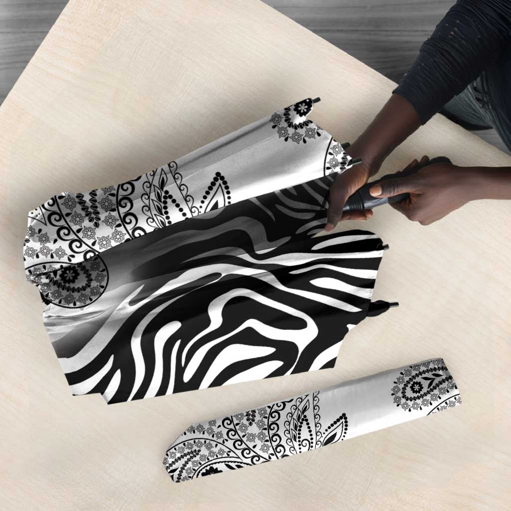 Africa Zebra Mix Paisley Tribal Pattern Umbrella