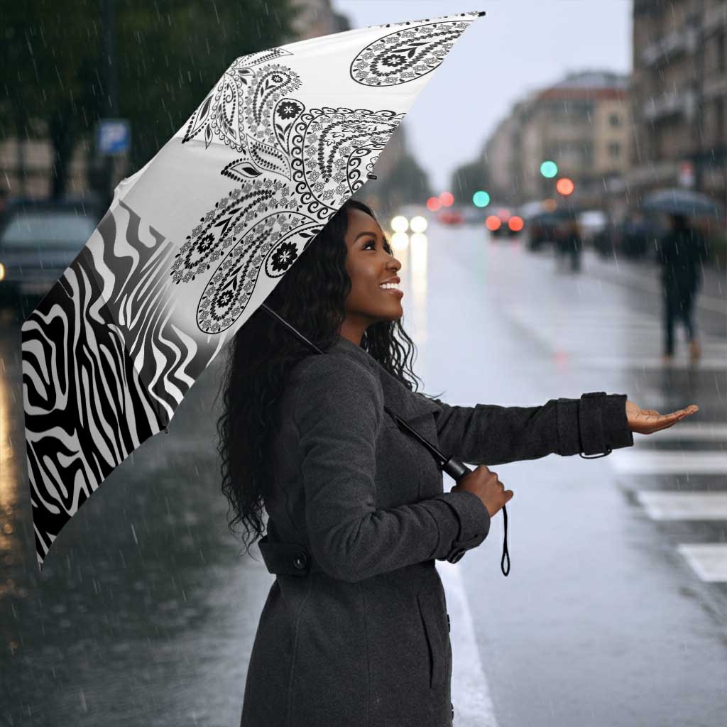 Africa Zebra Mix Paisley Tribal Pattern Umbrella