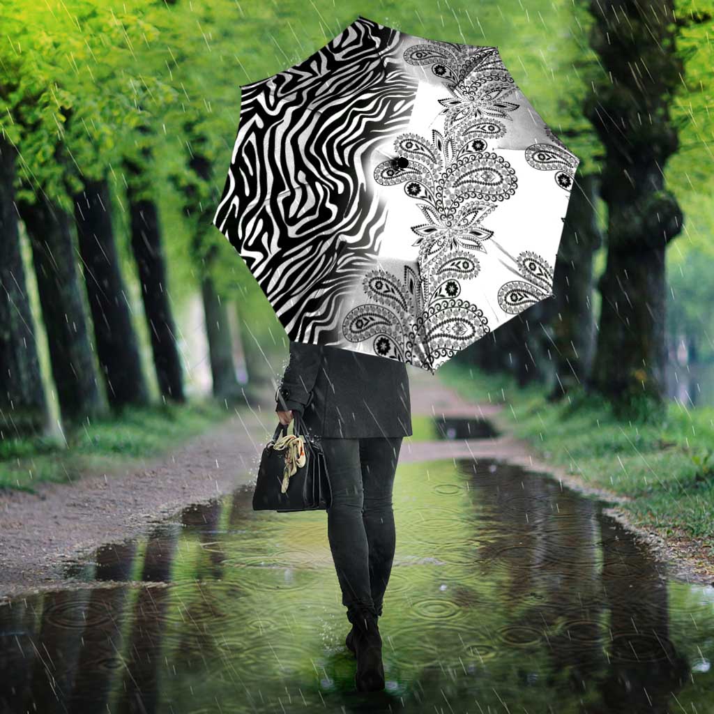 Africa Zebra Mix Paisley Tribal Pattern Umbrella