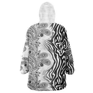 Afro Zebra Mix Paisley Tribal Pattern Wearable Blanket Hoodie