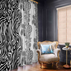 Afro Zebra Mix Paisley Tribal Pattern Window Curtain