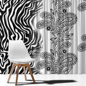 Afro Zebra Mix Paisley Tribal Pattern Window Curtain