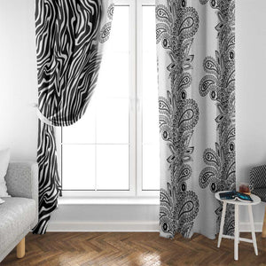 Afro Zebra Mix Paisley Tribal Pattern Window Curtain