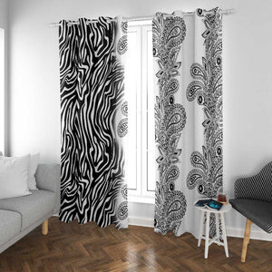 Afro Zebra Mix Paisley Tribal Pattern Window Curtain