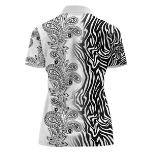 Afro Zebra Mix Paisley Tribal Pattern Women Polo Shirt