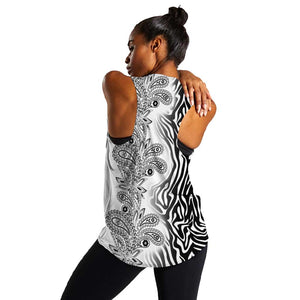 Afro Zebra Mix Paisley Tribal Pattern Women Racerback Tank