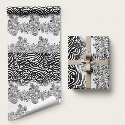 Africa Zebra Mix Paisley Tribal Pattern Wrapping Paper - African Pride