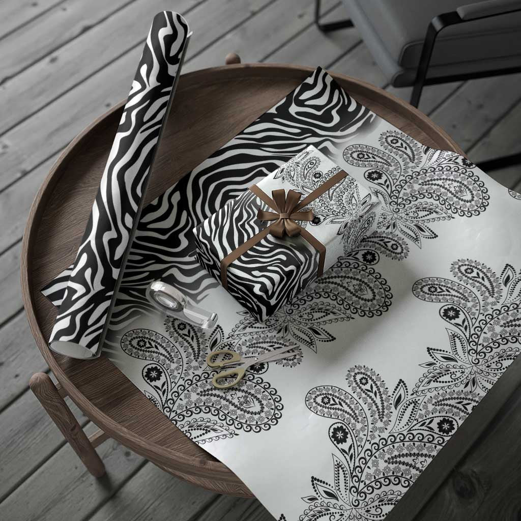 Africa Zebra Mix Paisley Tribal Pattern Wrapping Paper - African Pride