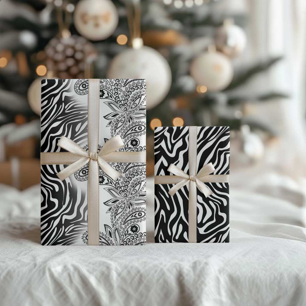 Africa Zebra Mix Paisley Tribal Pattern Wrapping Paper - African Pride