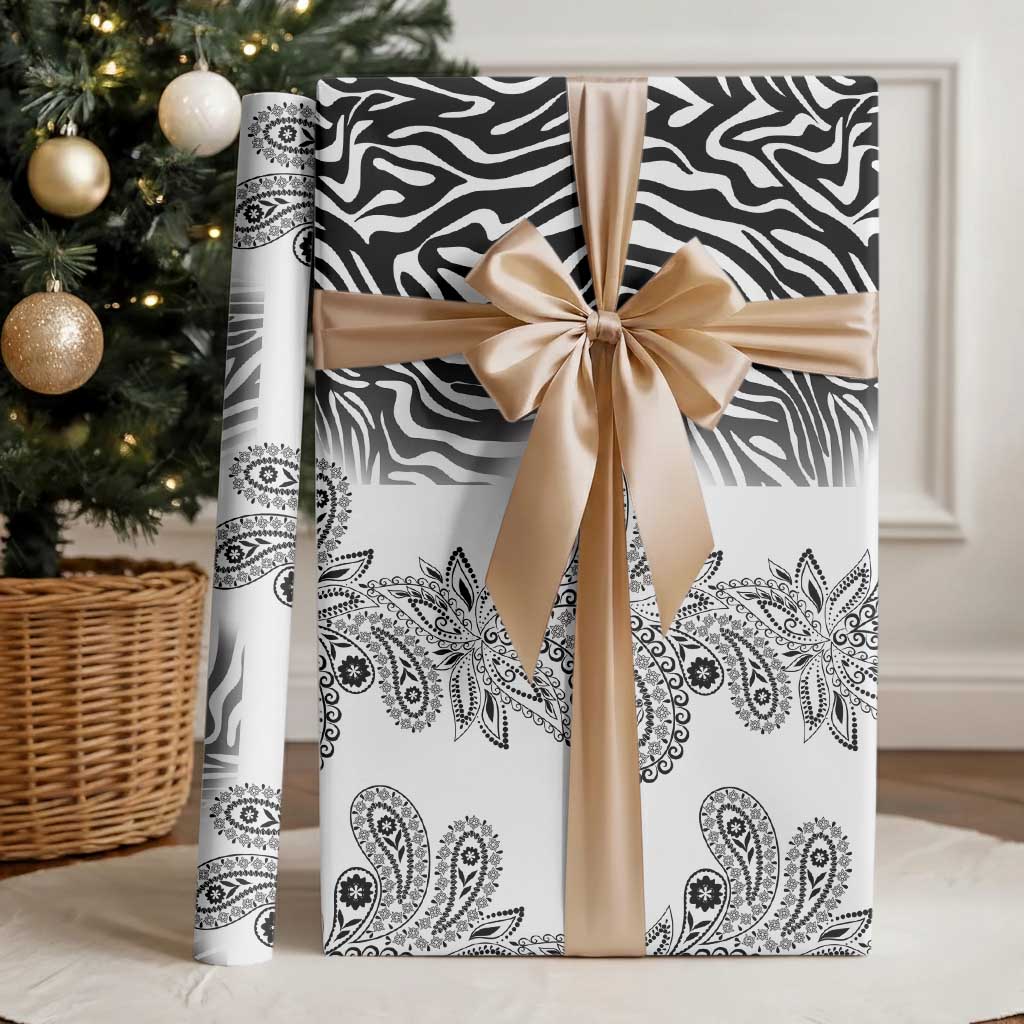 Africa Zebra Mix Paisley Tribal Pattern Wrapping Paper - African Pride