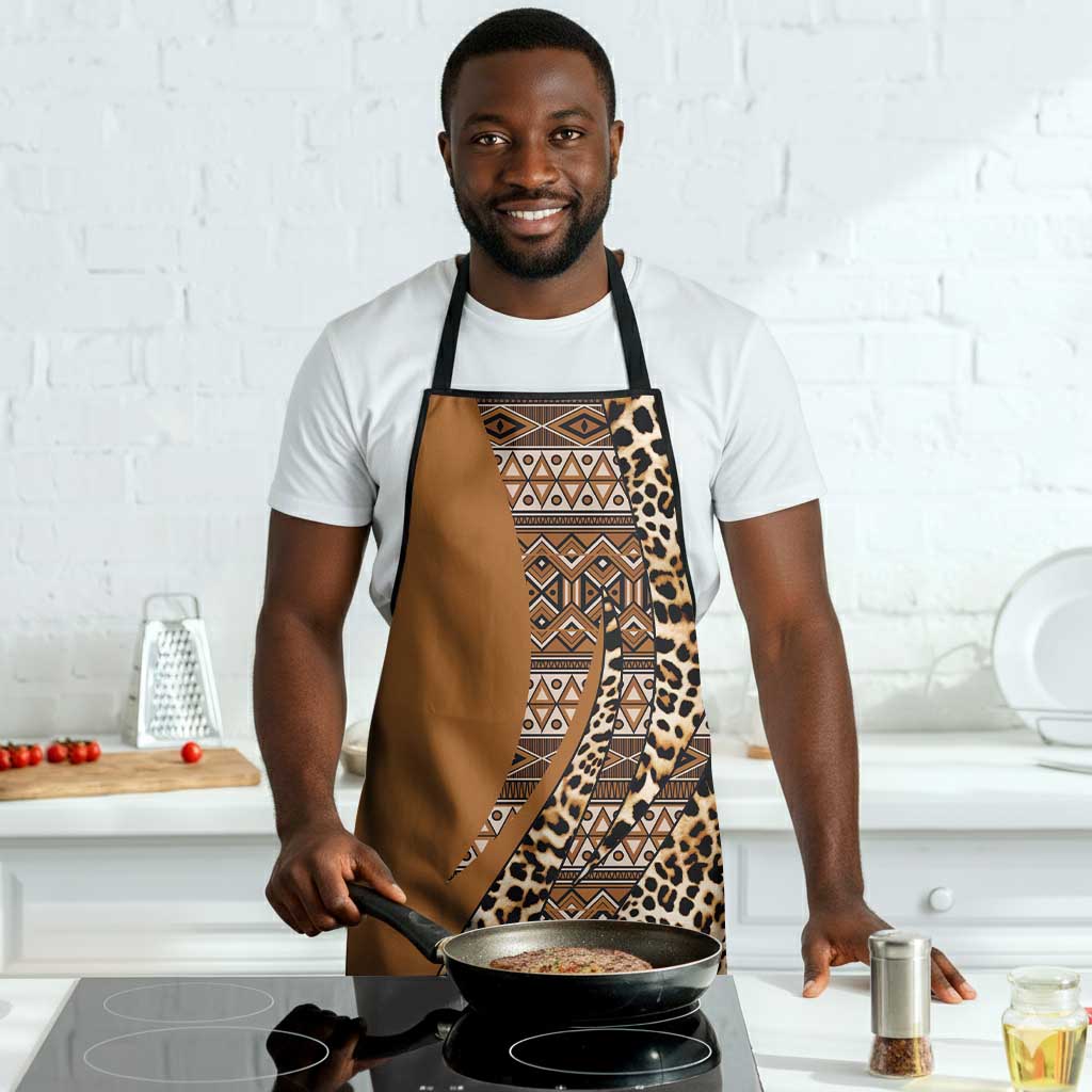 Africa Leopard Mix Native Tribal Pattern Apron