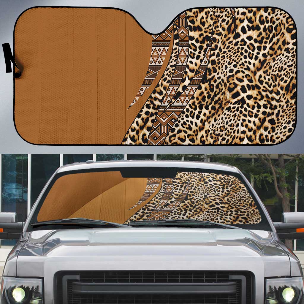 Africa Leopard Mix Native Tribal Pattern Auto Sun Shade