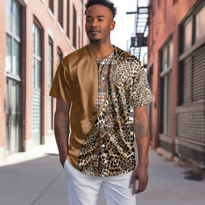 Afro Leopard Mix Native Tribal Pattern Baseball Jersey